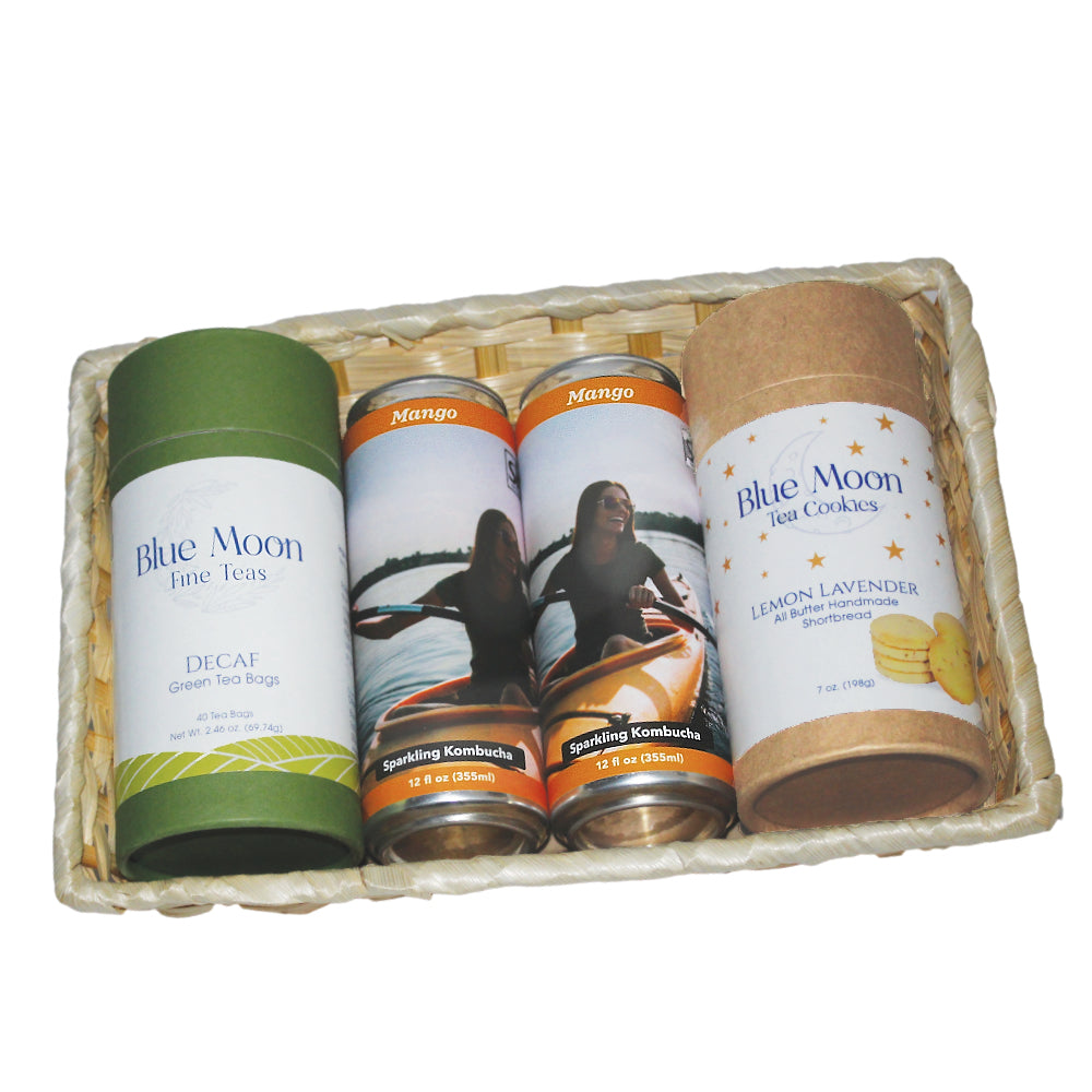 Mango Kombucha Tea & Cookies Gift Basket