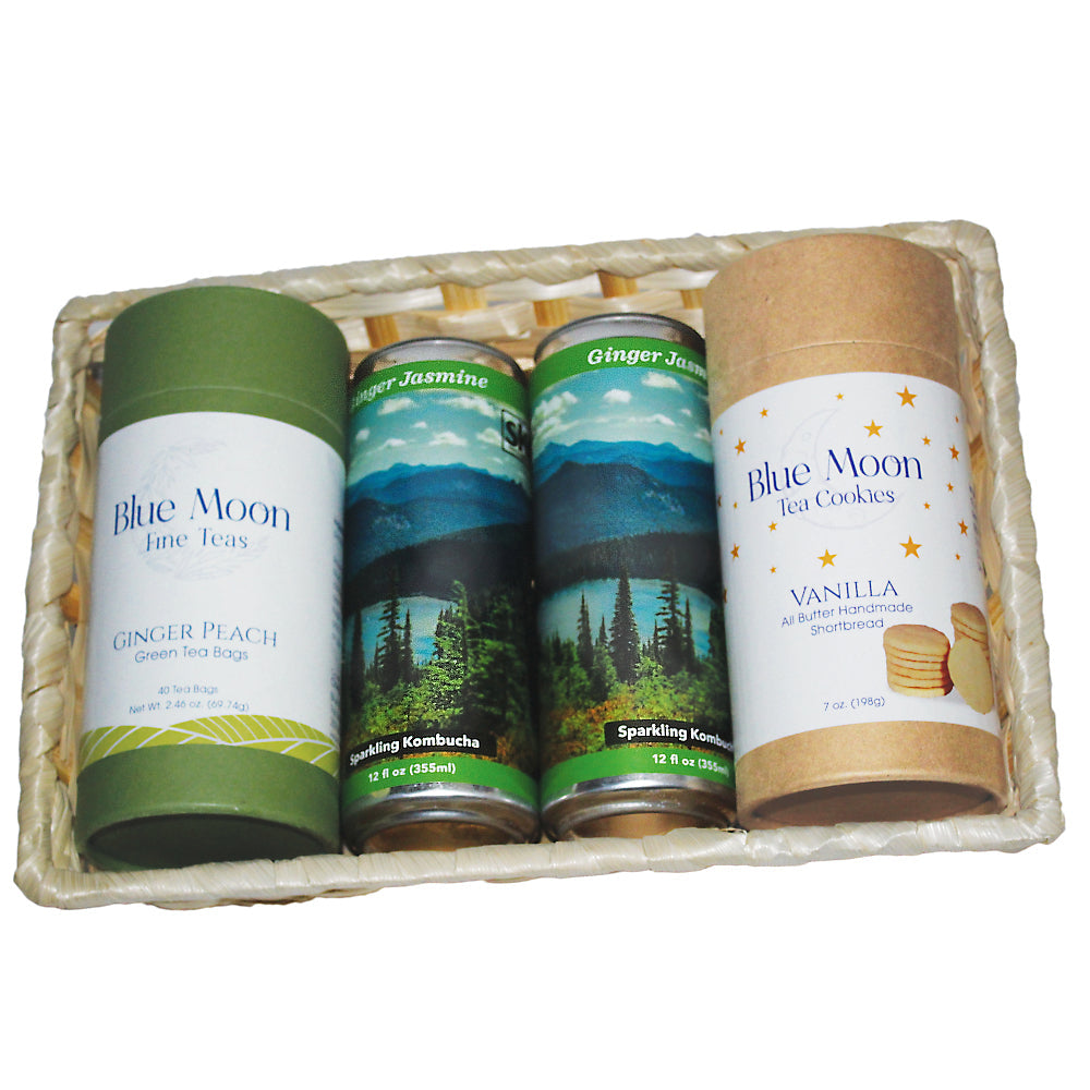 Ginger Jasmine Kombucha Tea & Cookies Gift Basket